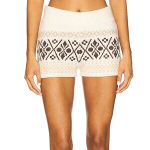 NEW MORE TO COME Tayler Fairisle Short Ivory Multi White Cream Knit